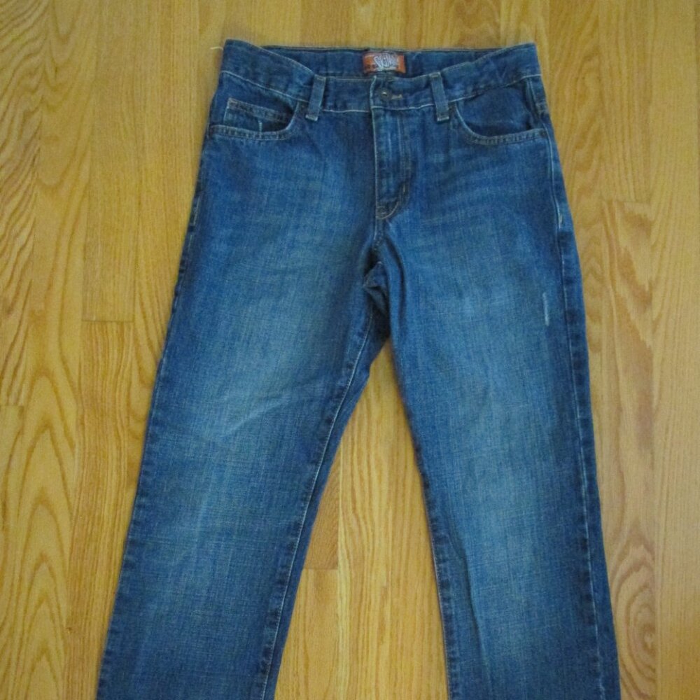 OLD NAVY BOY'S SIZE 16 REGULAR JEANS DARK BLUE DENIM DIDLEY SKINNY ADJ WAIST